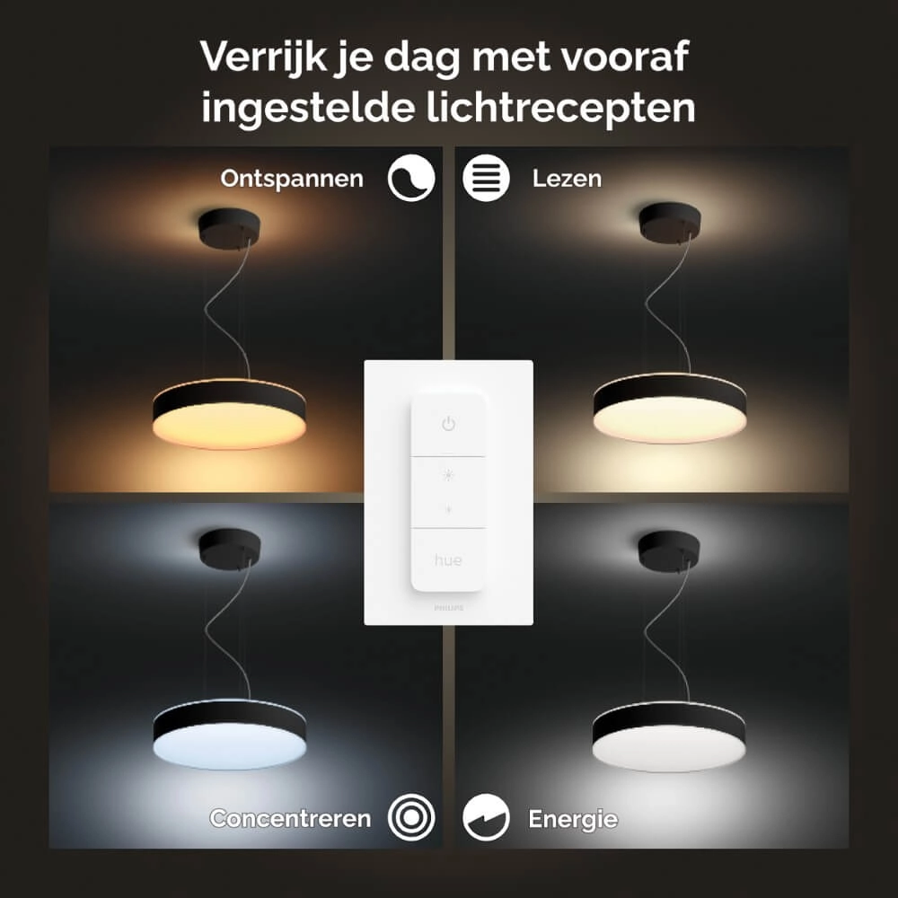 Hängelampe Hue Enrave - White Ambiance Ø 42,5cm schwarz Philips 8718696176580