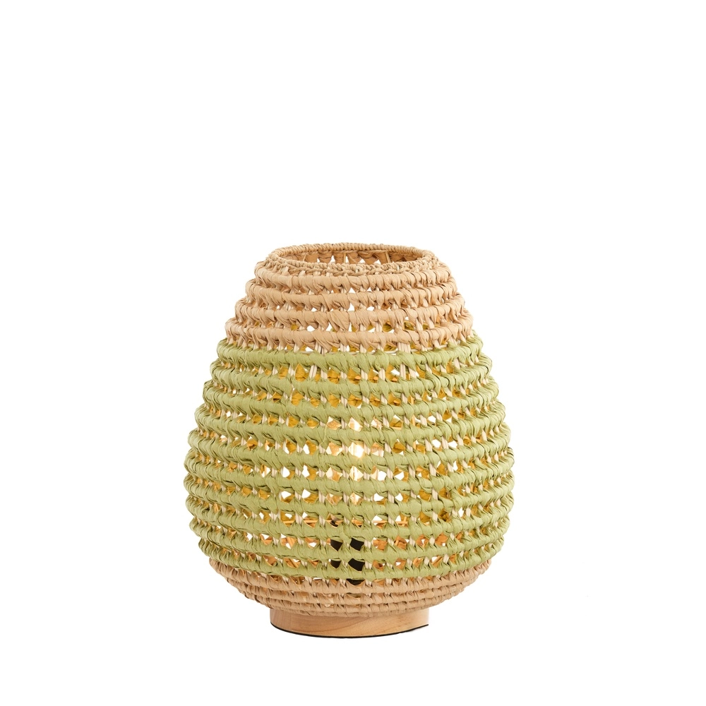 Rattan-Tischlampe Kalipa Ø 32 cm – grünes Rattan Light & Living 8717807760502