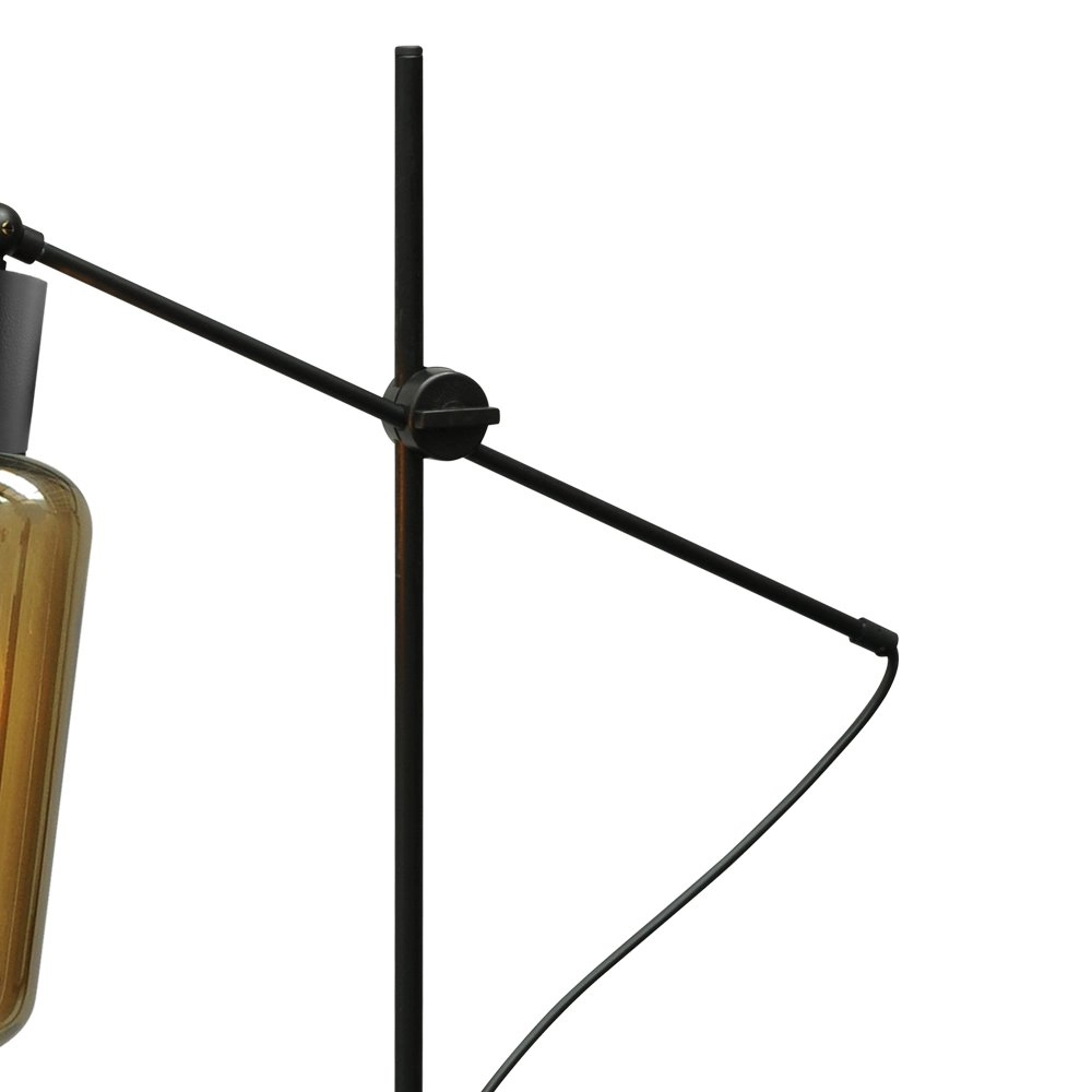 Schwarze Tischlampe Bounty mit Zylinderglas Masterlight 8718121248493