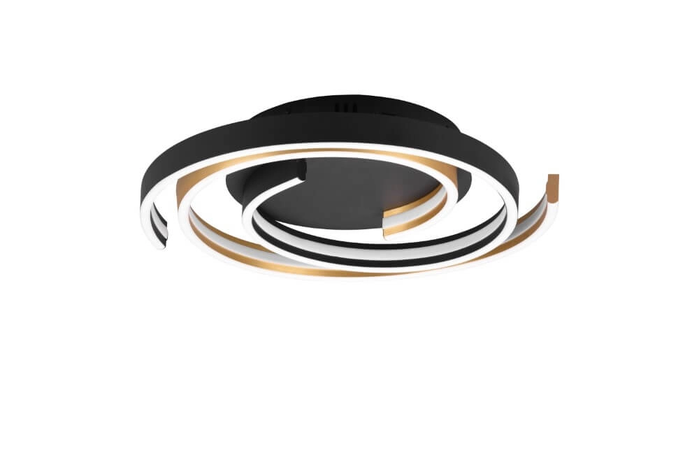 Dimmbare Deckenleuchte Caya Gold mit Schwarz Trio 4017807541953