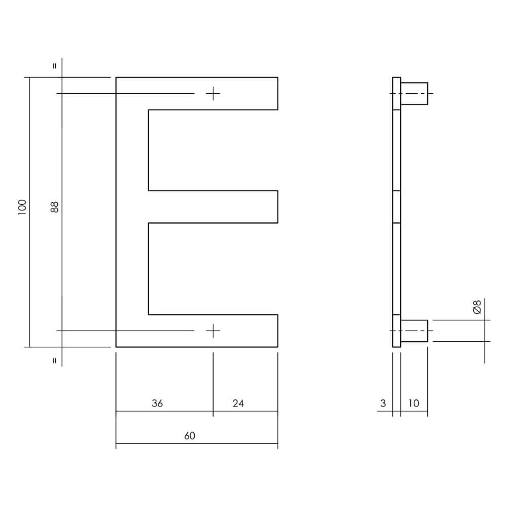 Brief des Hauses E Numbra 10cm Edelstahl Intersteel 8714186082393