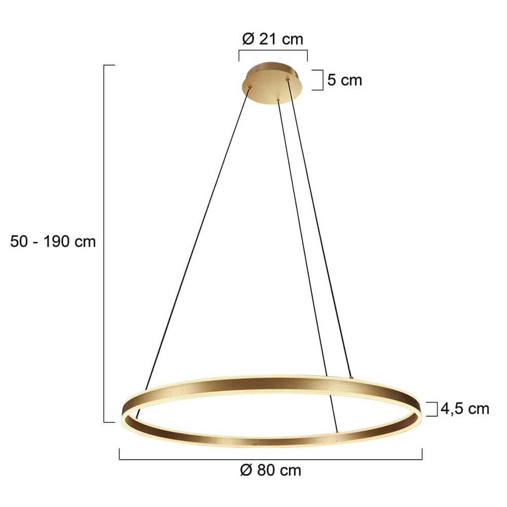 Design-Pendelleuchte Ringlux gold Ø 80cm Steinhauer 8712746171587