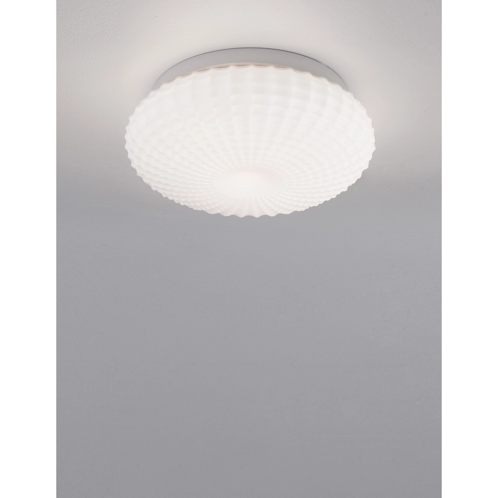 Deckenlampe Clam Weißes Glas