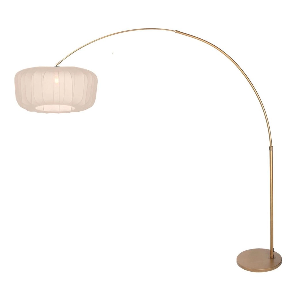 Bronzene Bogenlampe Vela Lino mit Cremeton Ø60cm Steinhauer 8712746185683