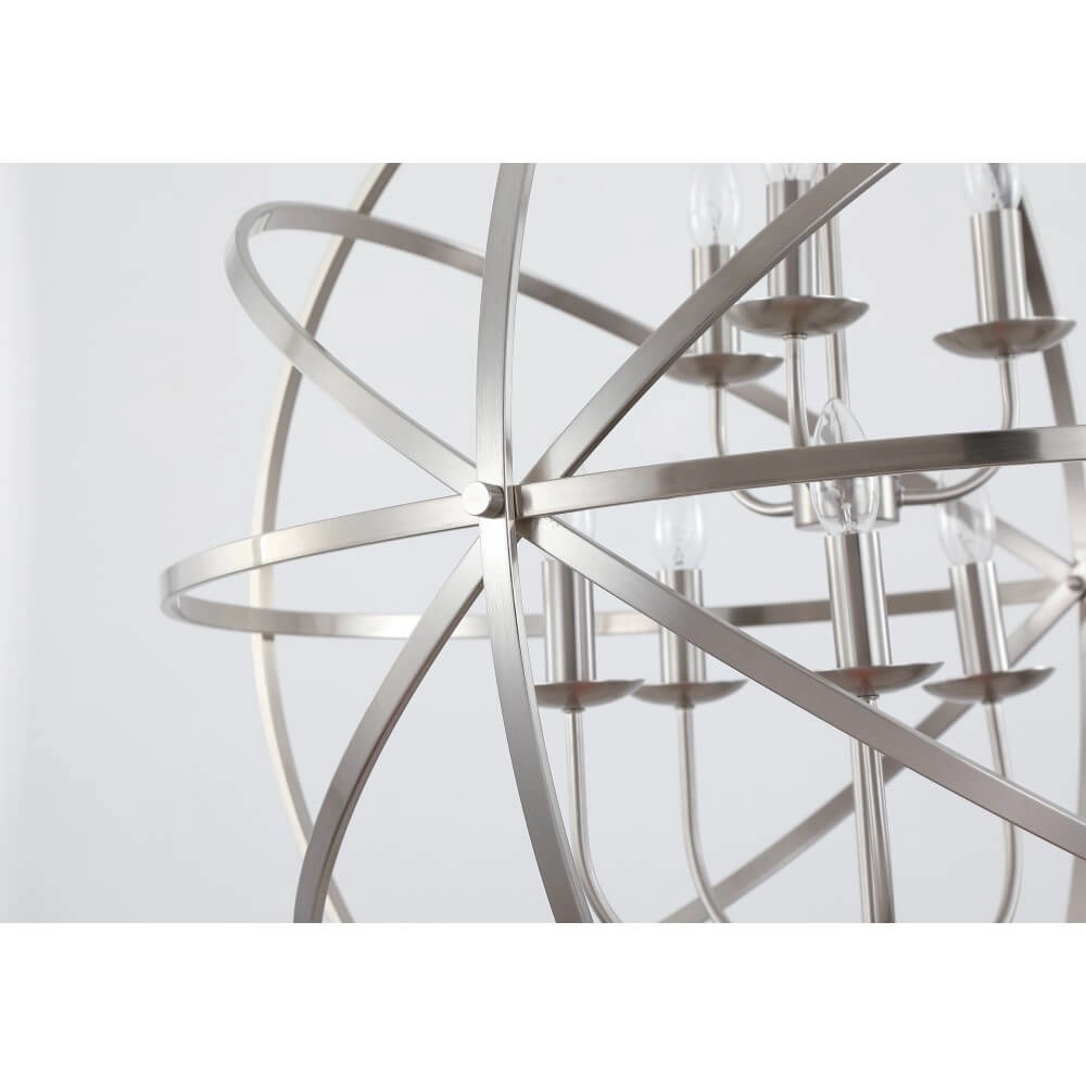 Antike Pendelleuchte Orbit 8-flammig silber Searchlight 5053423271934