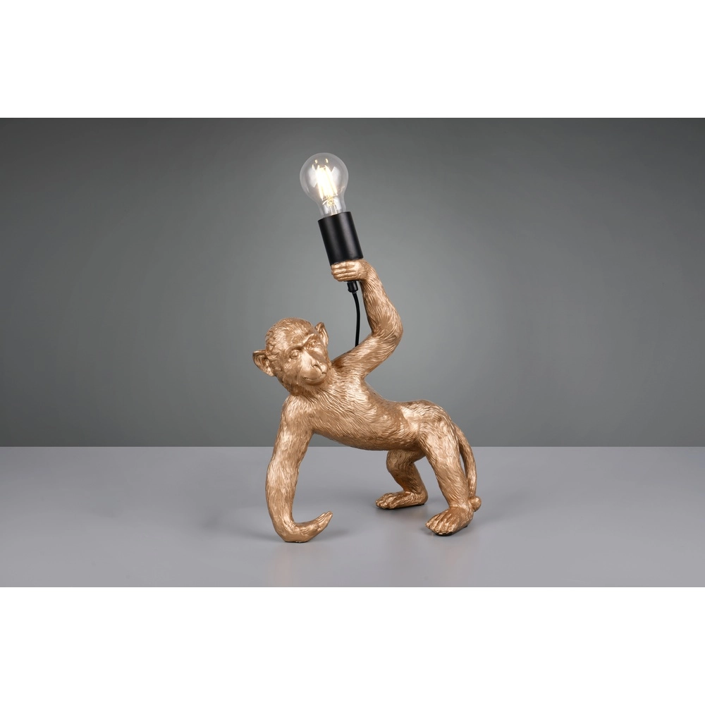Tischlampe Bobo Affe Gold Trio 4017807668049