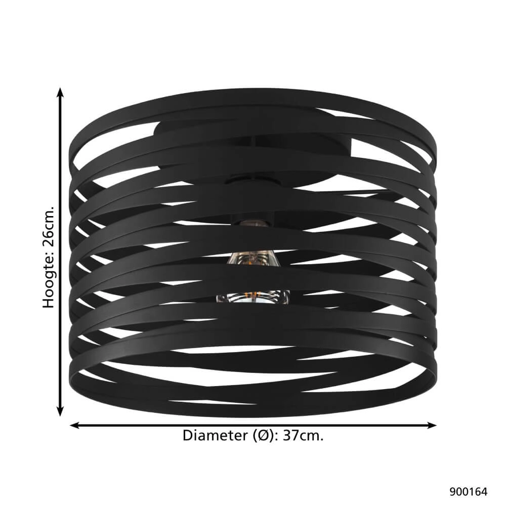 Schwarze Deckenlampe Cremella Ø 37cm Eglo 9008606234417