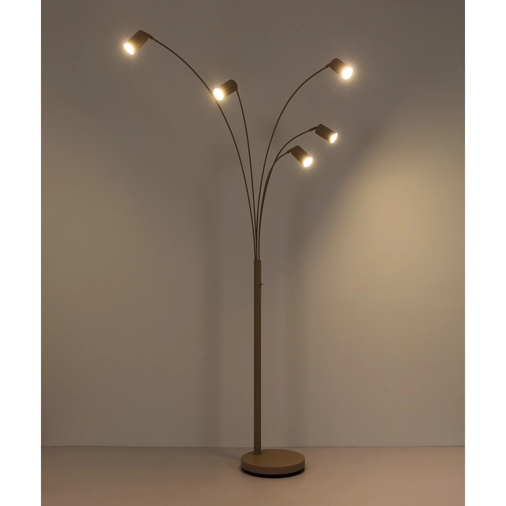 5-flammige Stehleuchte Robby sandbraun Globo 9007371566365