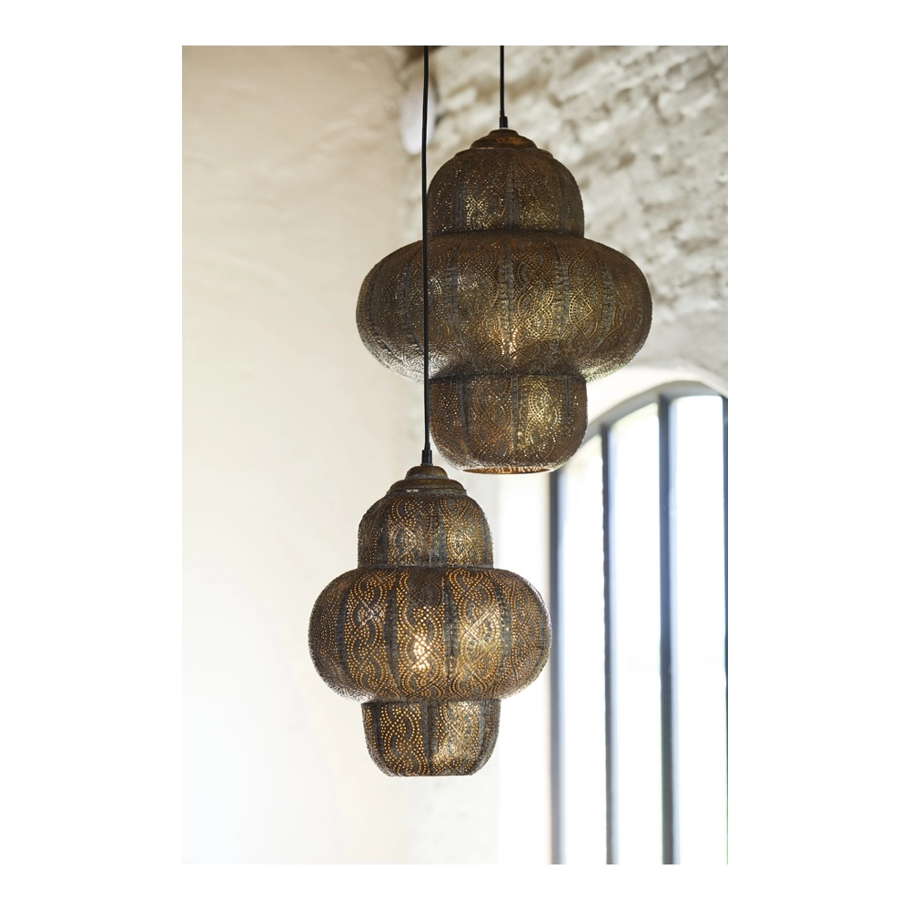 Tiffany-Pendellampe Ryota braune Ø 42 cm Light & Living 8717807831387