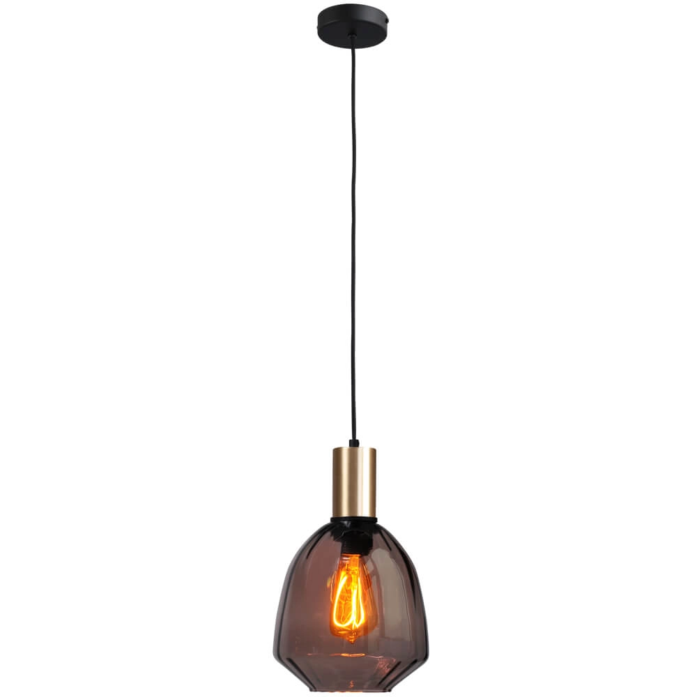Hängelampe Gold Porto mit Nicolette-Rotglas - Ø 20cm Masterlight 8718121269252