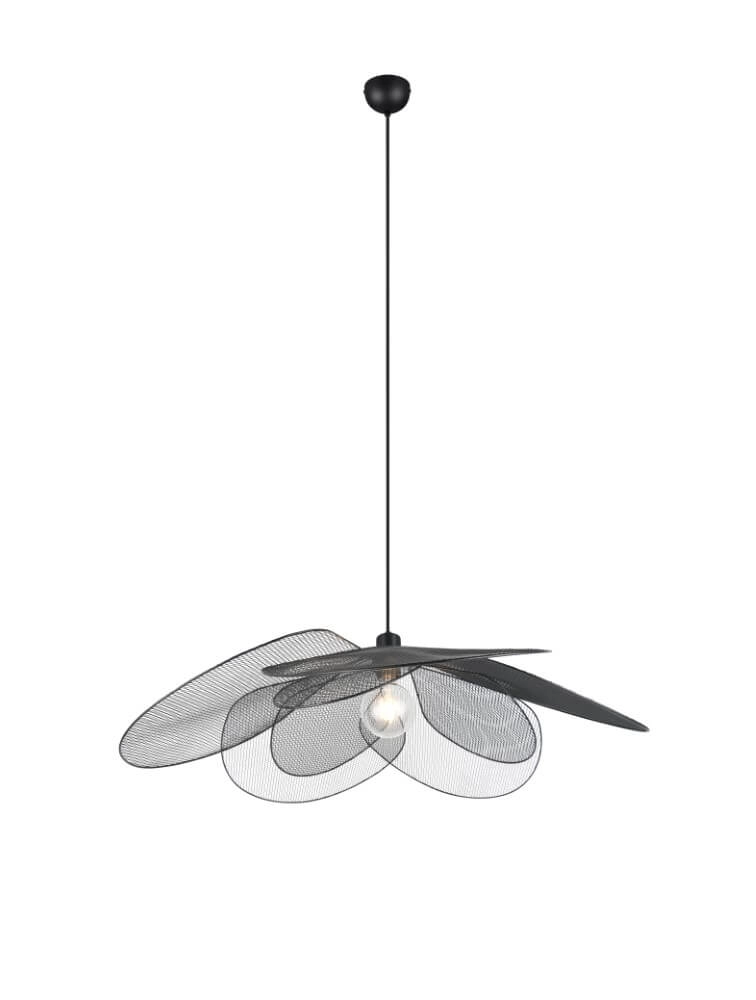 Große böhmische Pendelleuchte Fleure Ø 87cm schwarz