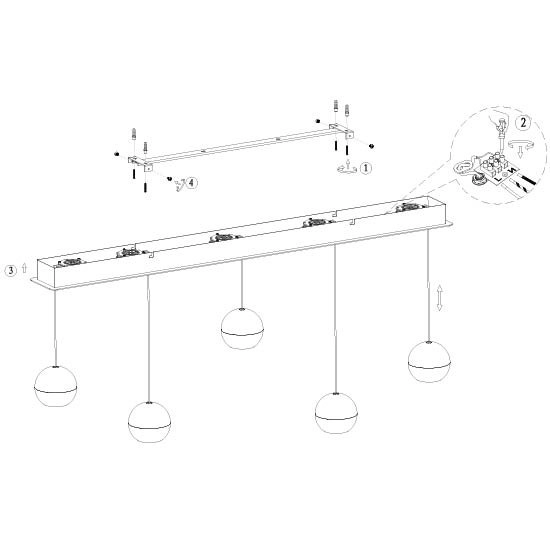 5-Licht Esstisch-Pendellampe Belluno LED – Messinggold mit Glas Steinhauer 8712746183894