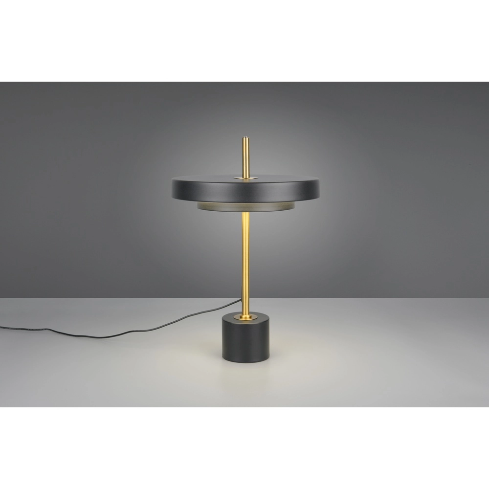 Design-Tischleuchte Keaton schwarz mit gold Trio 4017807655865