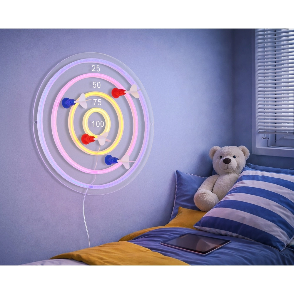 Wandlampe Darteri Neon-Dartscheibe Globo 9007371583546