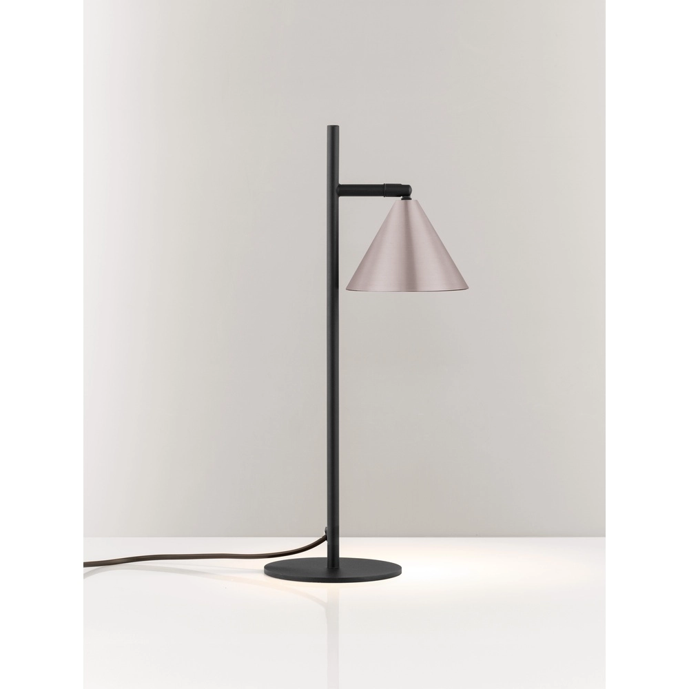 Tischlampe Conico schwarz mit kaffeebraun Lyora 5212017475466