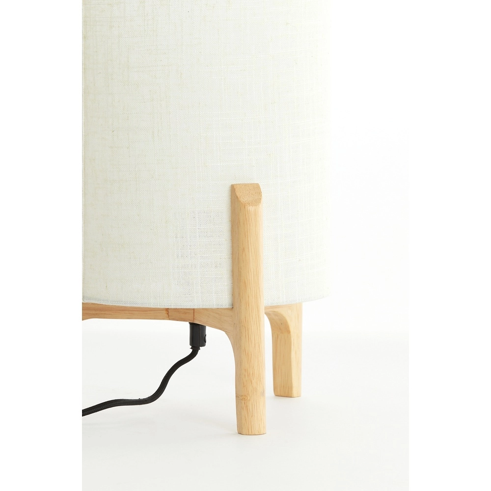 Tischlampe Litto Ø 22 cm – Holzoptik mit Naturleinen Light & Living 8717807792688
