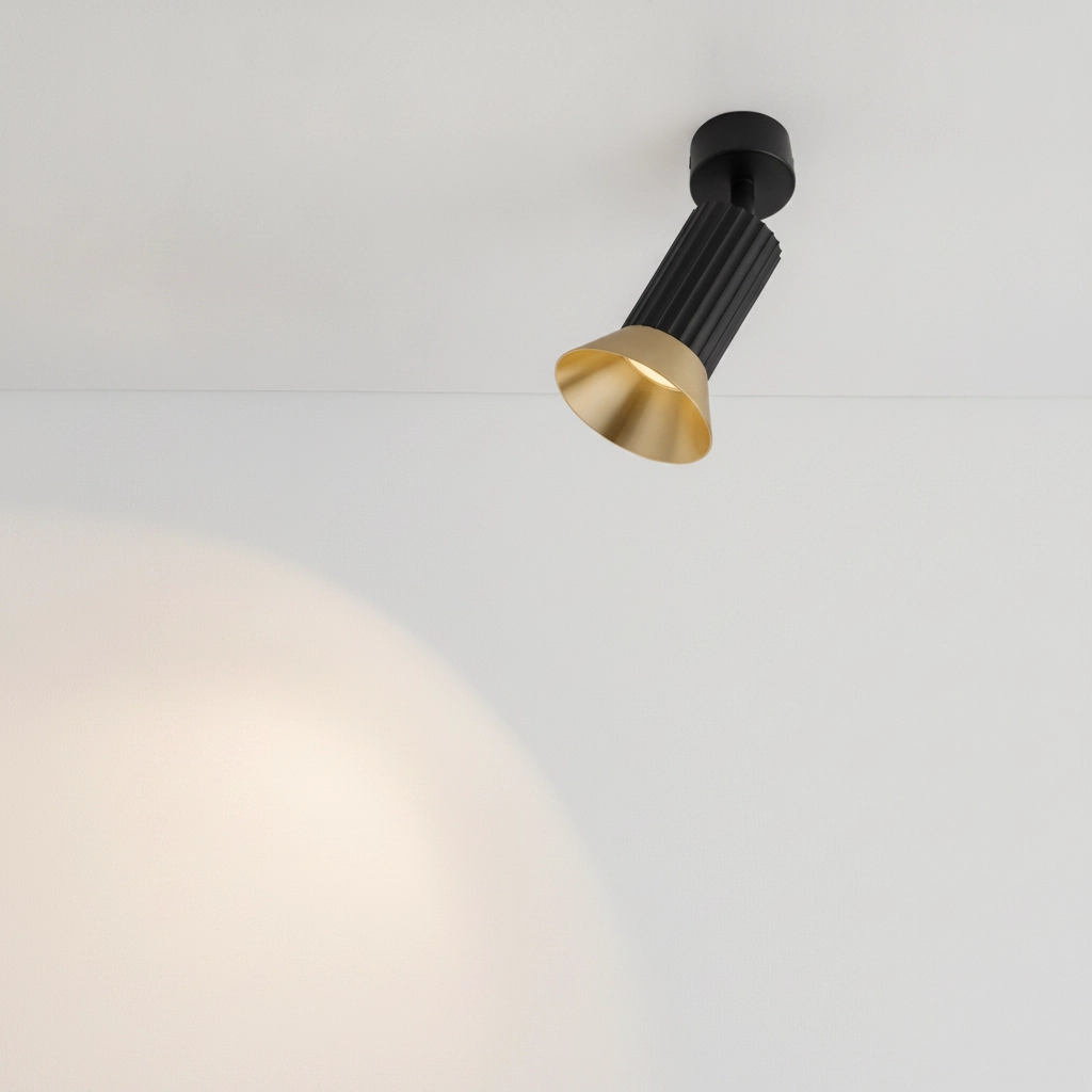Deckenstrahler Luvia Orientierbares Schwarz mit Gold