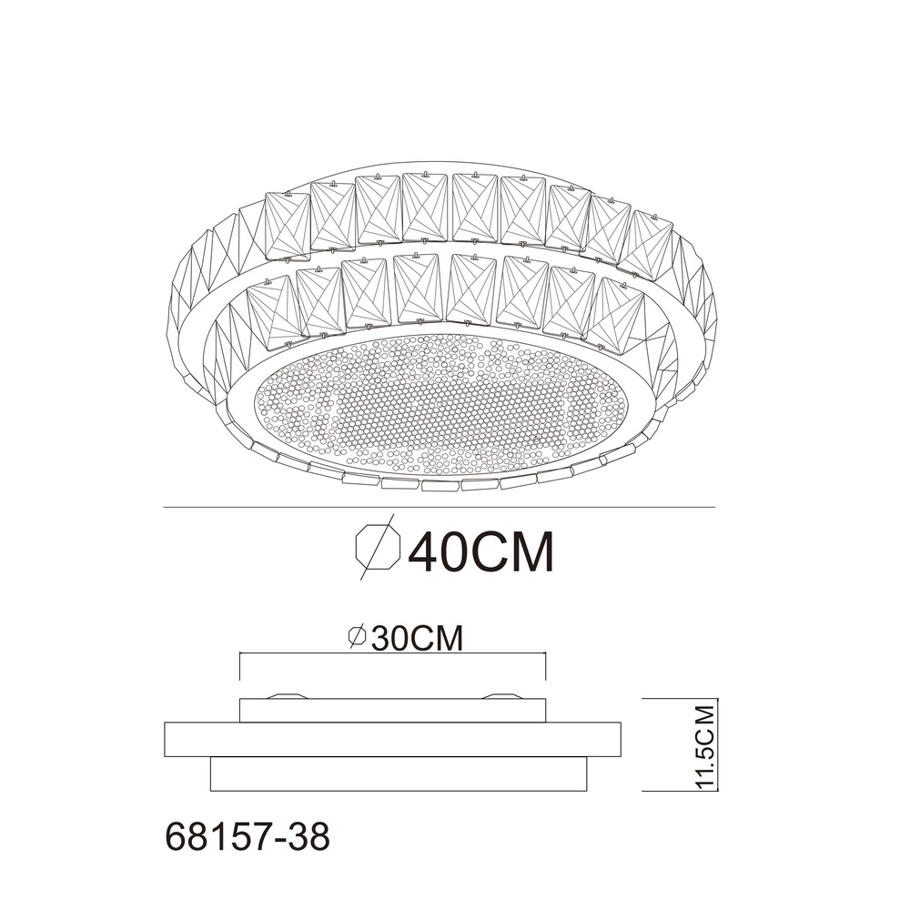 Deckenlampe Klara Ø 40cm Chrom Globo 9007371453085