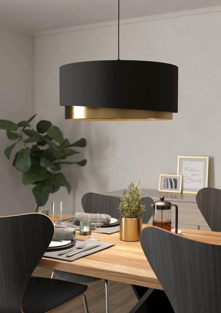 Hängelampe schwarz mit Gold Manderline Ø 56cm Stars of Light 9002759399269