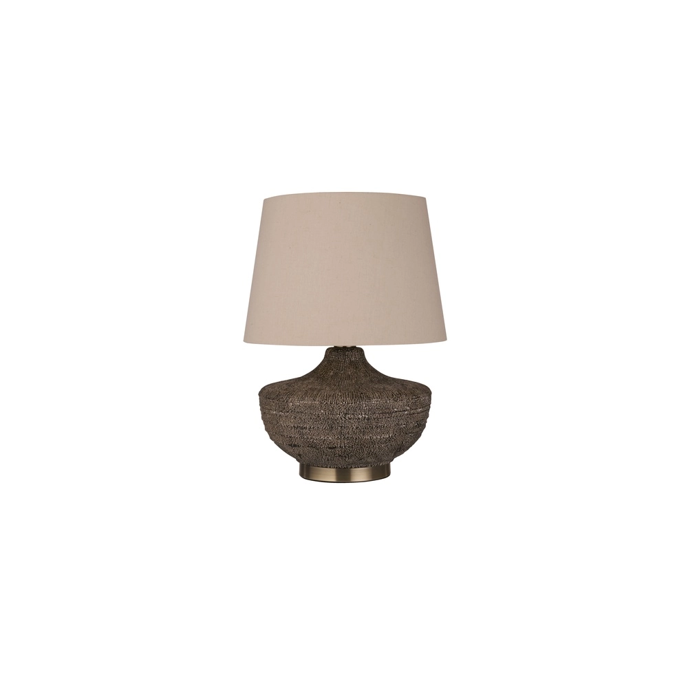 Tischlampe Avaya Keramik mit Leinenschirm