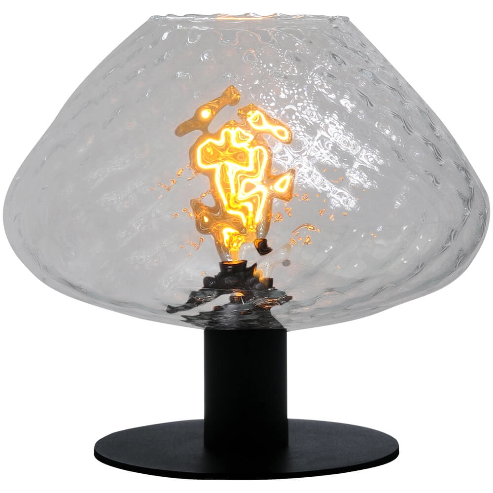 Tischlampe Porto mit Blossom-Klarglas