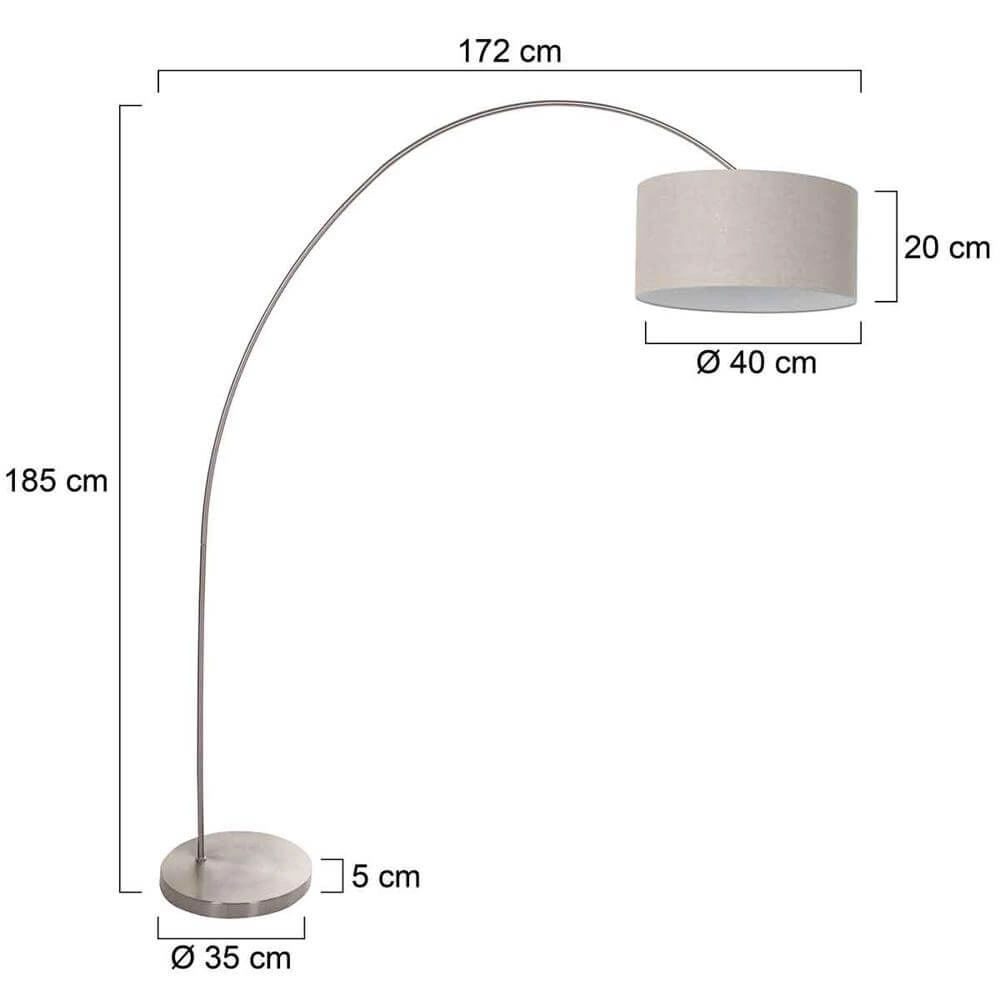 Bogenlampe Solva Metall mit grauem Farbton Steinhauer 8712746174861