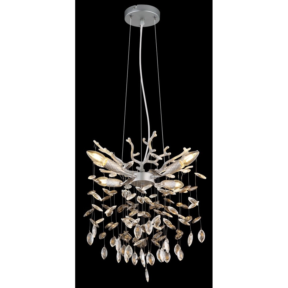 Pendellampe Queena silbergrau Ø 40cm Globo 9007371522675