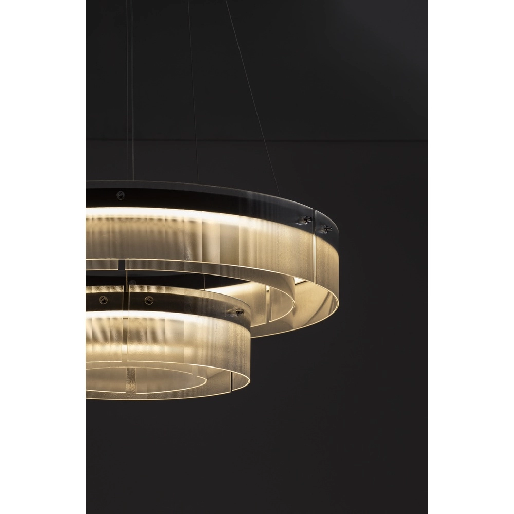 Design-Pendelleuchte Pauline Doppelzimmer schwarz mit Glas Ø 70cm Lyora 5212017445360