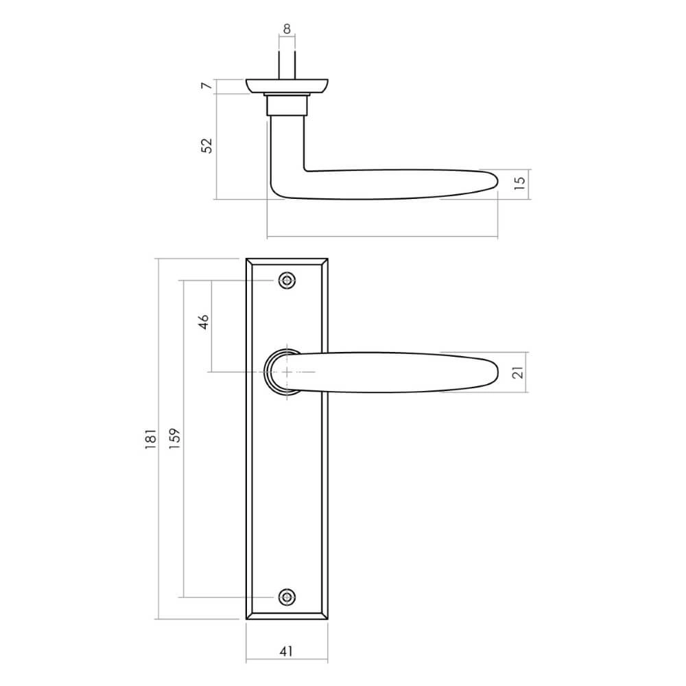 Türklinke Sophie Jalousie schwarz Intersteel 8714186486078
