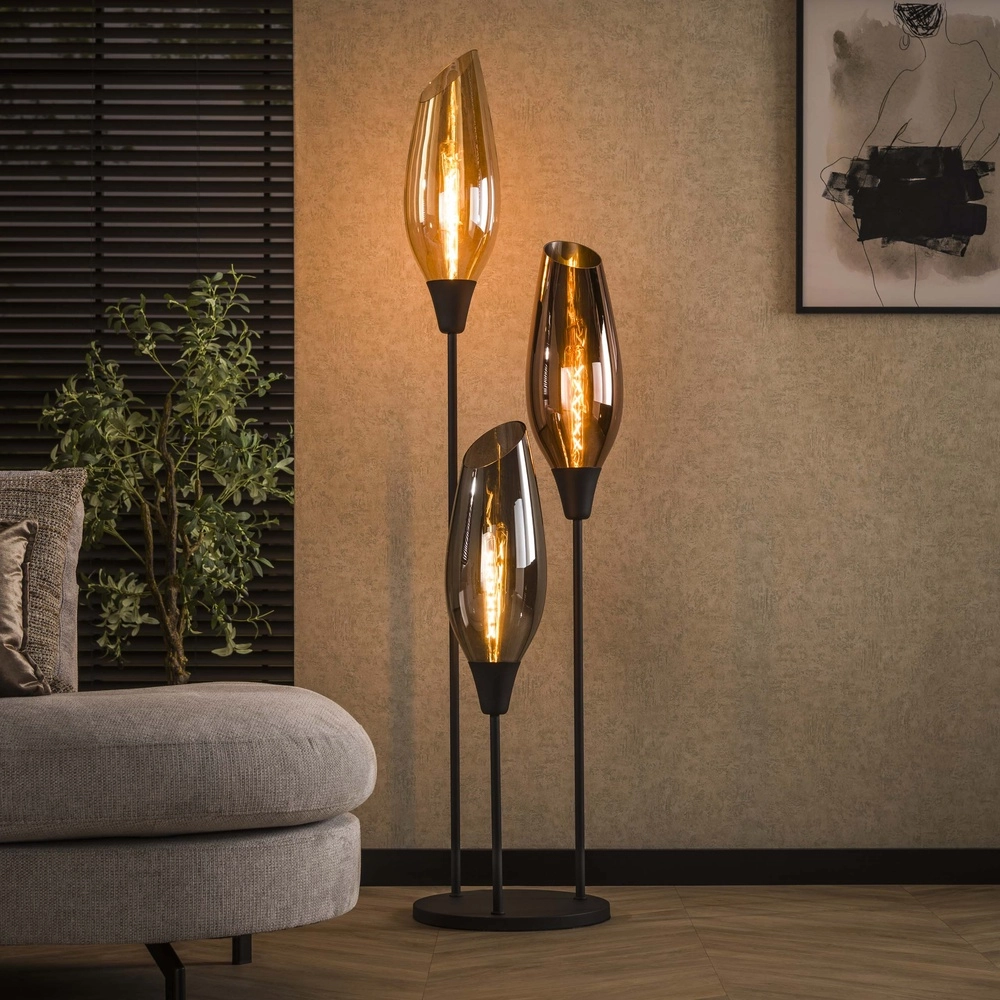 Glas-Stehlampe Cocoon 3x E27 - 168cm - XL Glas Lyora 8716803511897