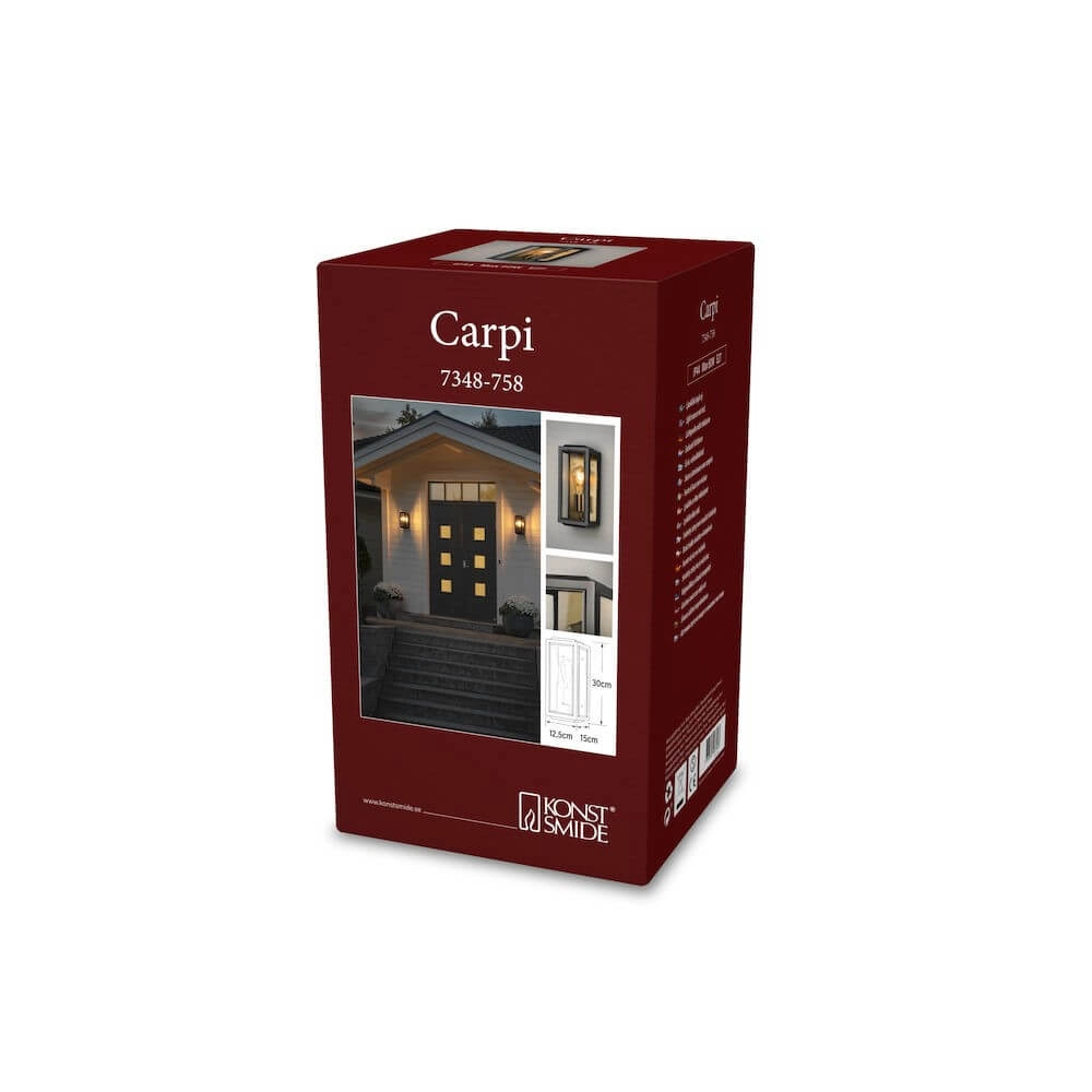 Schwarz-Goldene Außenlampe Carpi KonstSmide 7318303487583