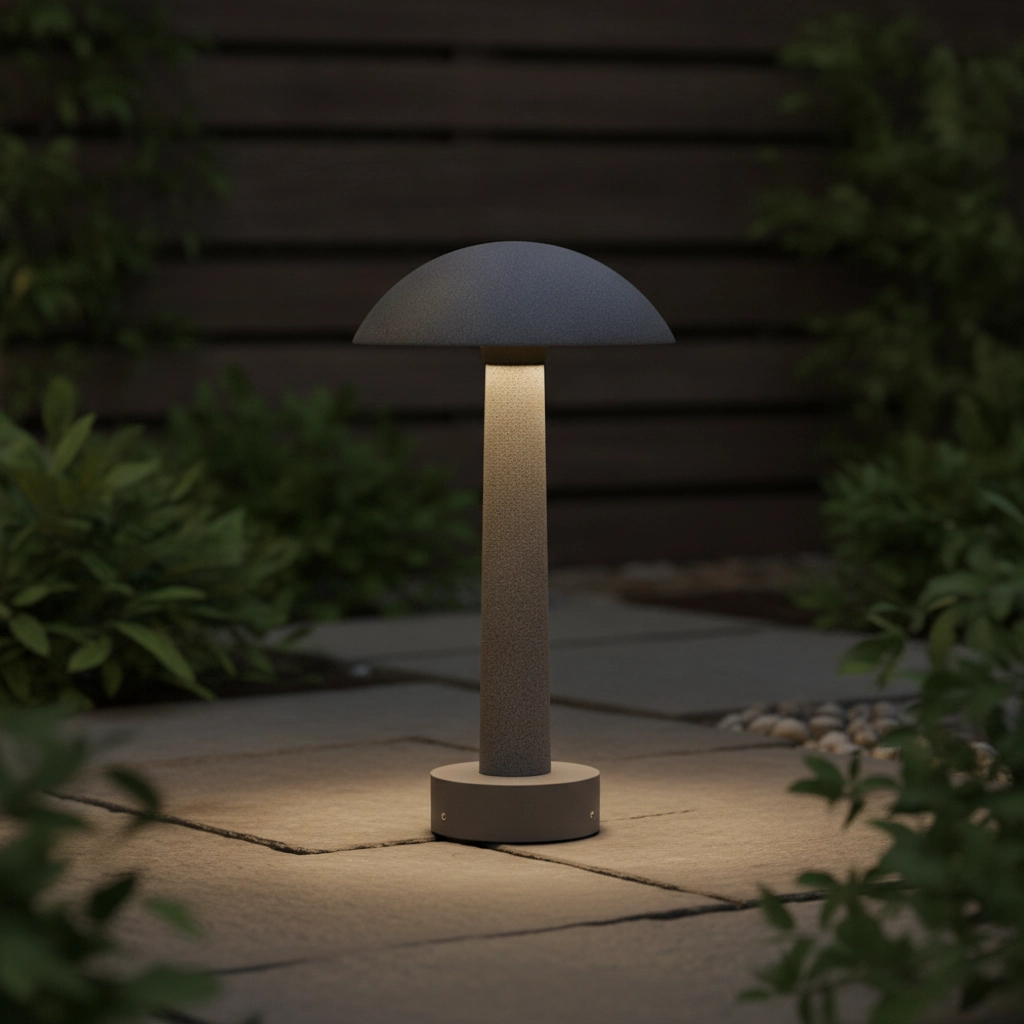 Runde Gartenleuchte Tura Beton grau 35cm