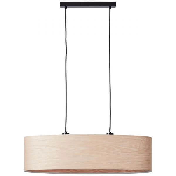 Hängelampe Oval Romm Schwarz mit Holzbraun Brilliant 4004353394829
