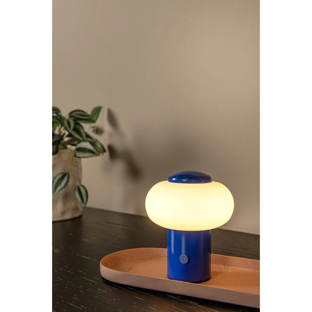 Wiederaufladbare Tischlampe Gustav Blau Lucide 5411212442062