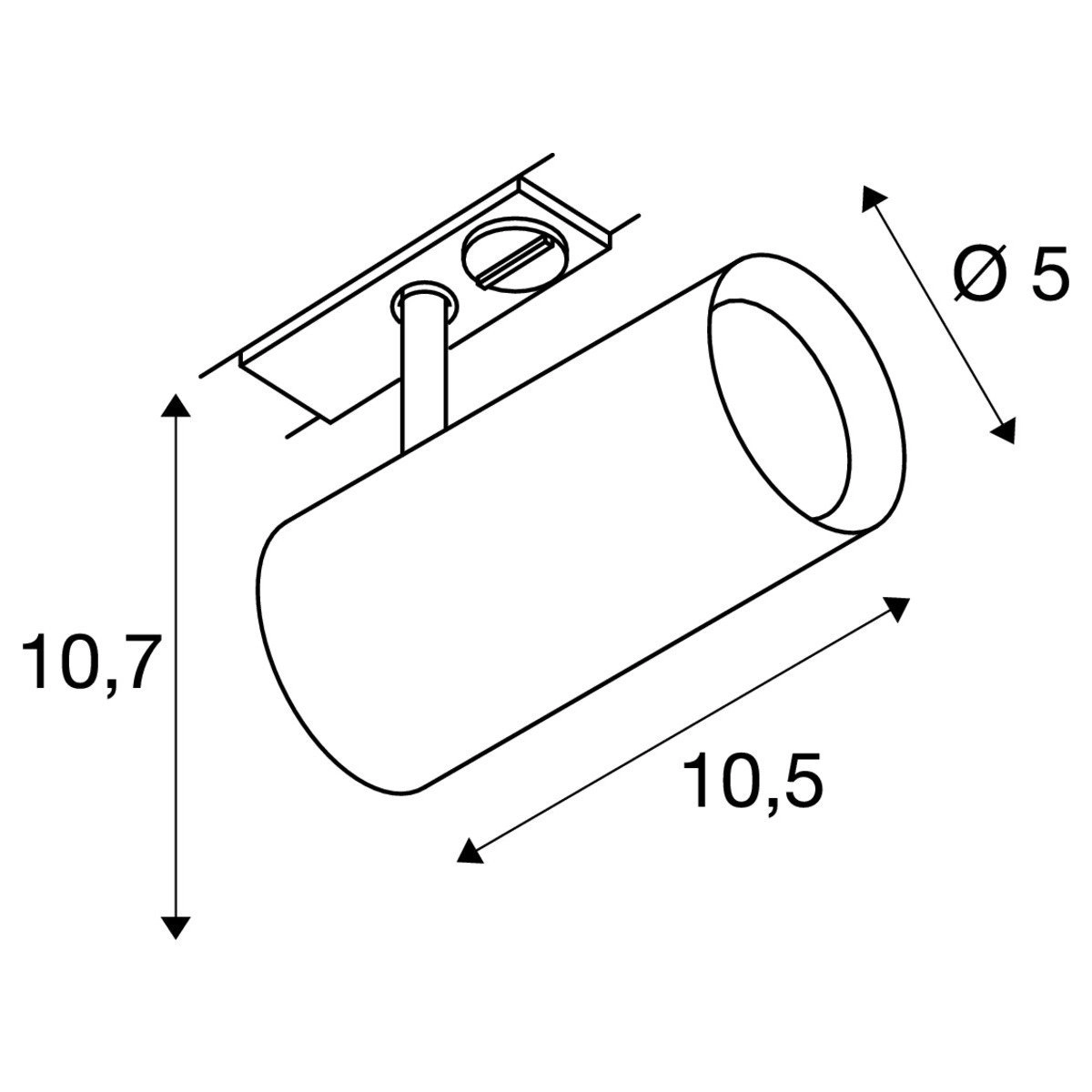 Schienenplatz Noblo 1-phasig schwarz SLV 4024163281874
