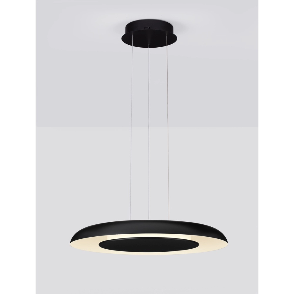 Moderne Pendelleuchte Epos Ø 60cm schwarz mit weiß