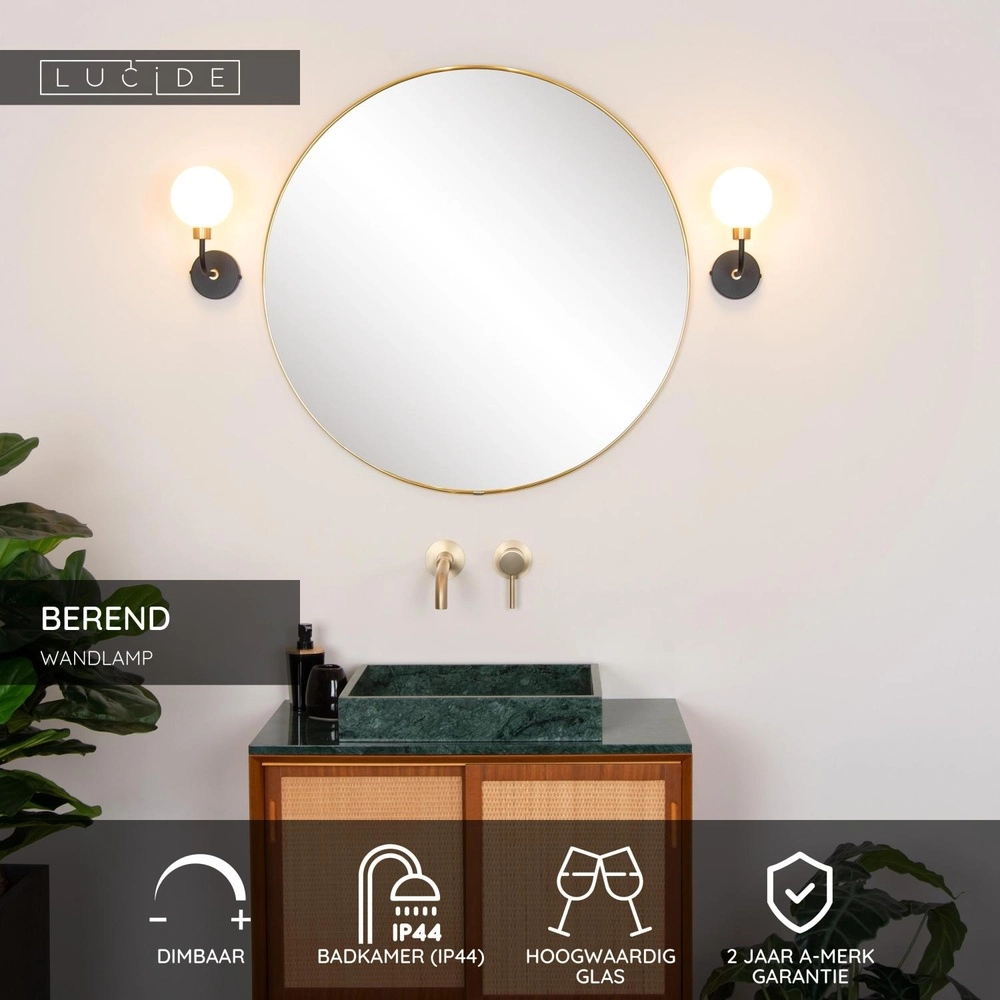 Wandlampe Berend Schwarz-Weiß Lucide 5411212302632
