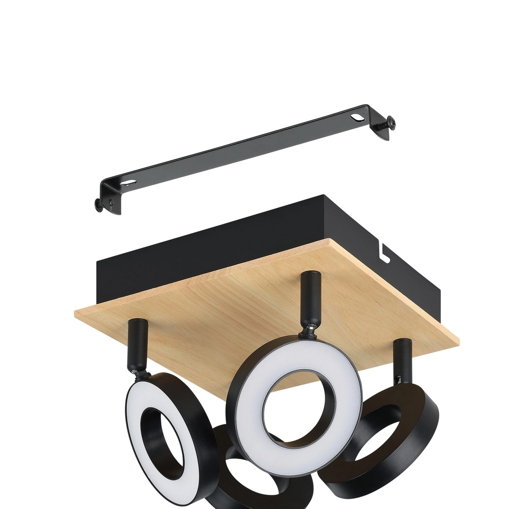 LED-Deckenlicht Rielves 4-Licht mit Holz Eglo 9008606313730