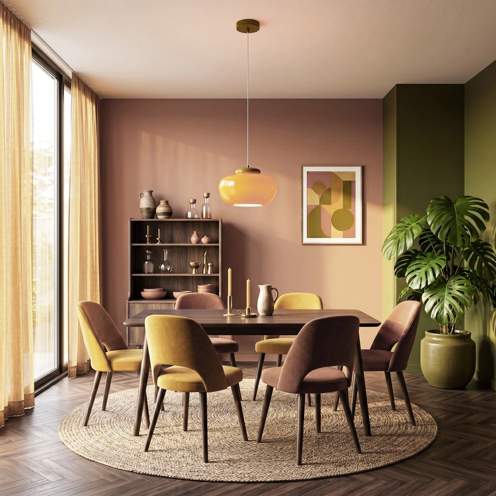 Design-Pendellampe Berardelli Orange mit grünem Ø 30 cm