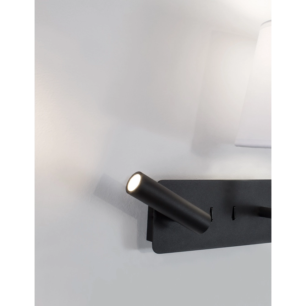 Wandleuchte Savona schwarz mit weißer Kapuze Lyora 5212017430175