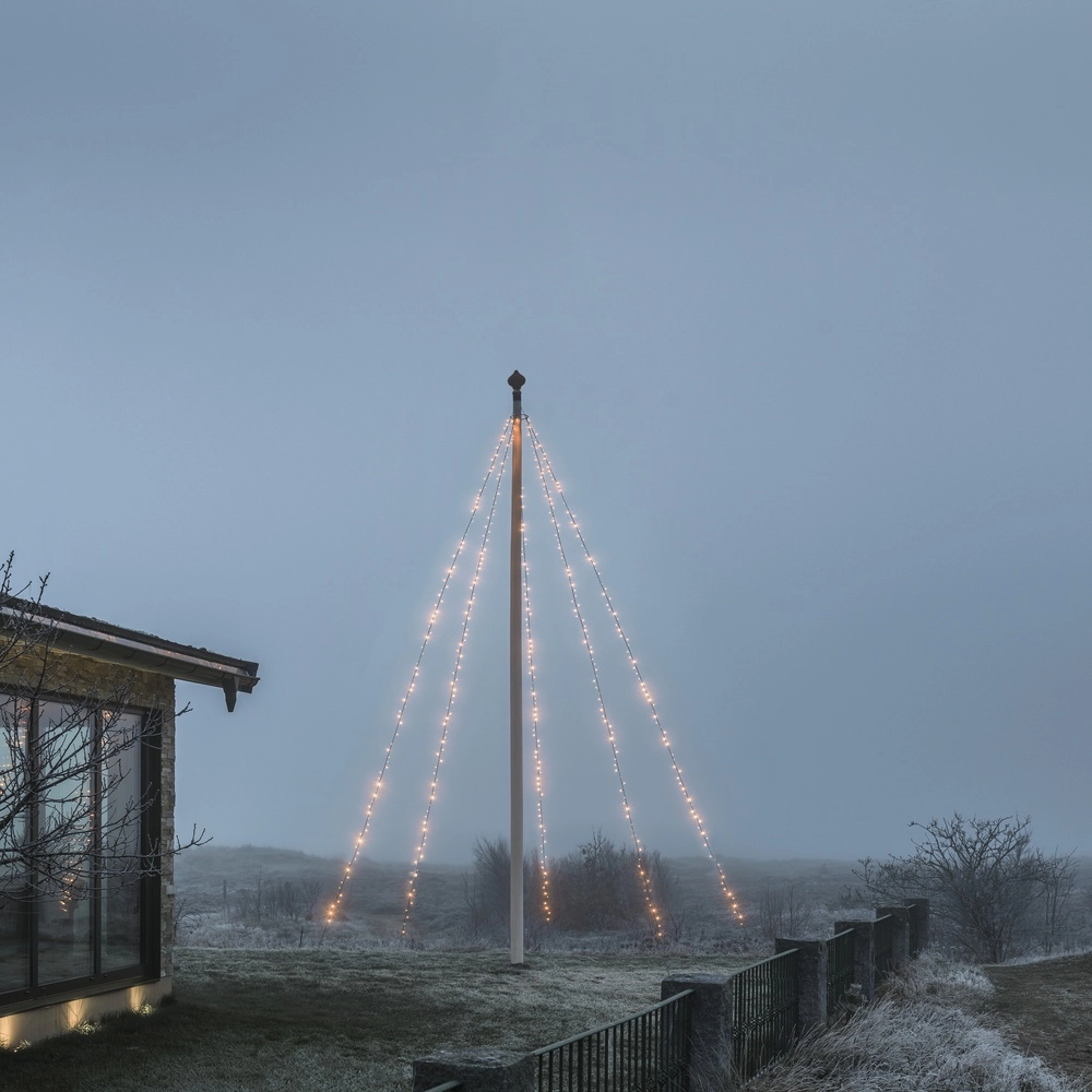 Beleuchtung 8m - 5x 100 led - 2100K für Fahnenmast