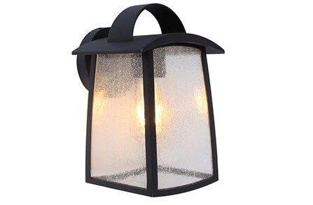 Schwarze Wandlampe Kelsey Glasstruktur Lutec 6939412047614