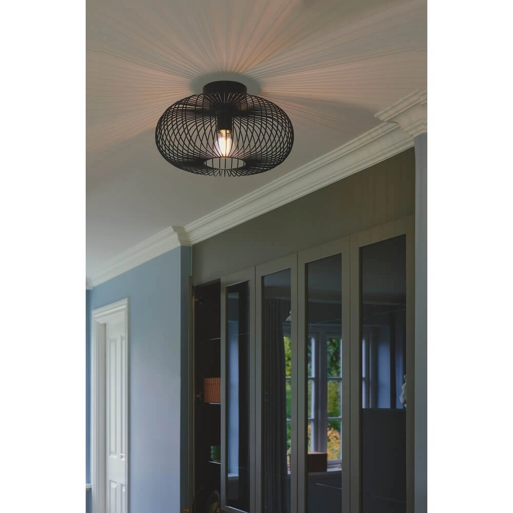 Deckenleuchte mit Lamellen Beroni schwarz Ø 40cm Nordlux 5704924018473
