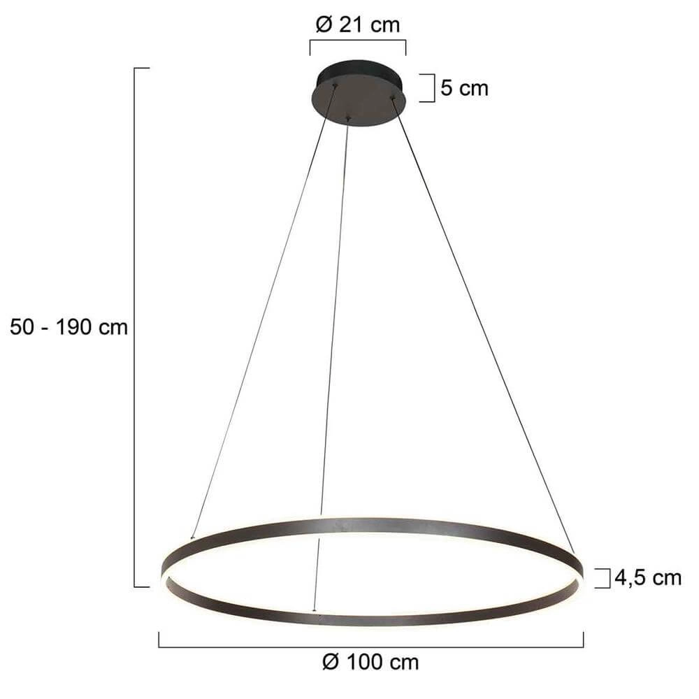 Design-Pendelleuchte Ringlux schwarz Ø 100cm Steinhauer 8712746171686