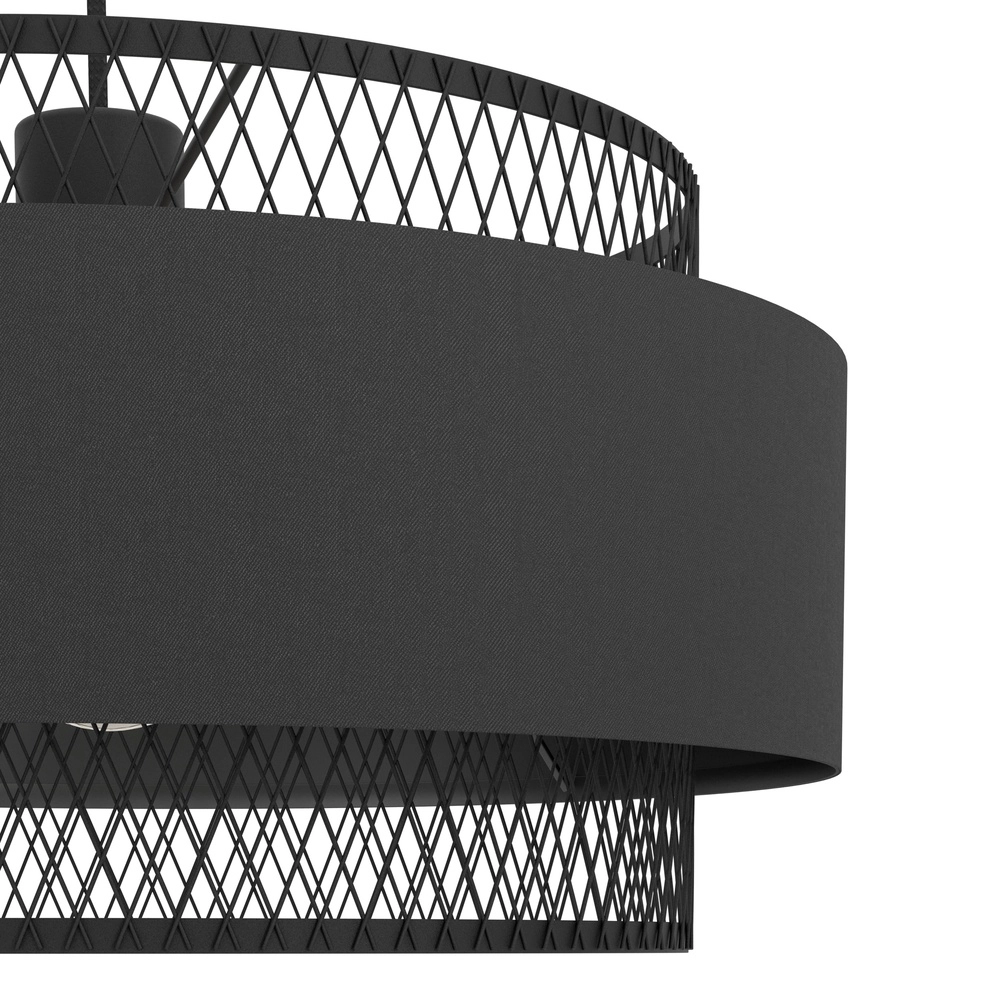 Schwarze Pendellampe Bazely Ø 40cm - 1x E27 Eglo 9002759436681