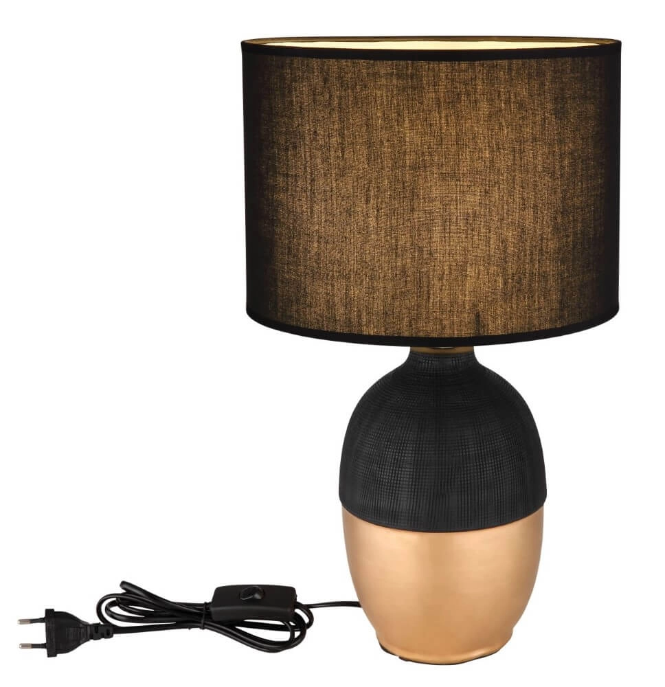 Goldene Tischlampe Valentino mit Schwarz Globo 9007371441297