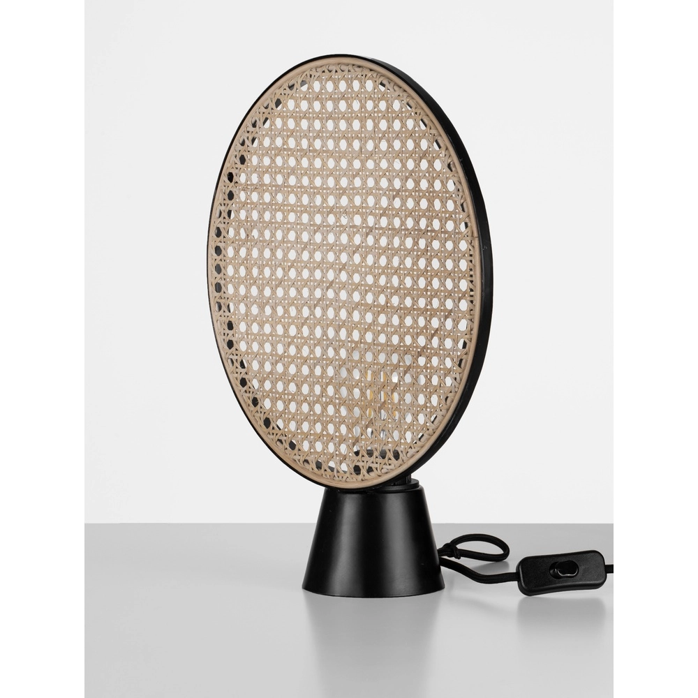 Tischlampe Tiera Rattan mit Schwarz Lyora 5212017477545