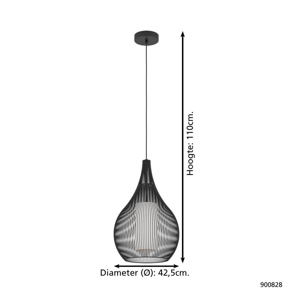 Moderne schwarze Hängelampe Razoni 1 Ø 32,5cm Eglo 9008606267958