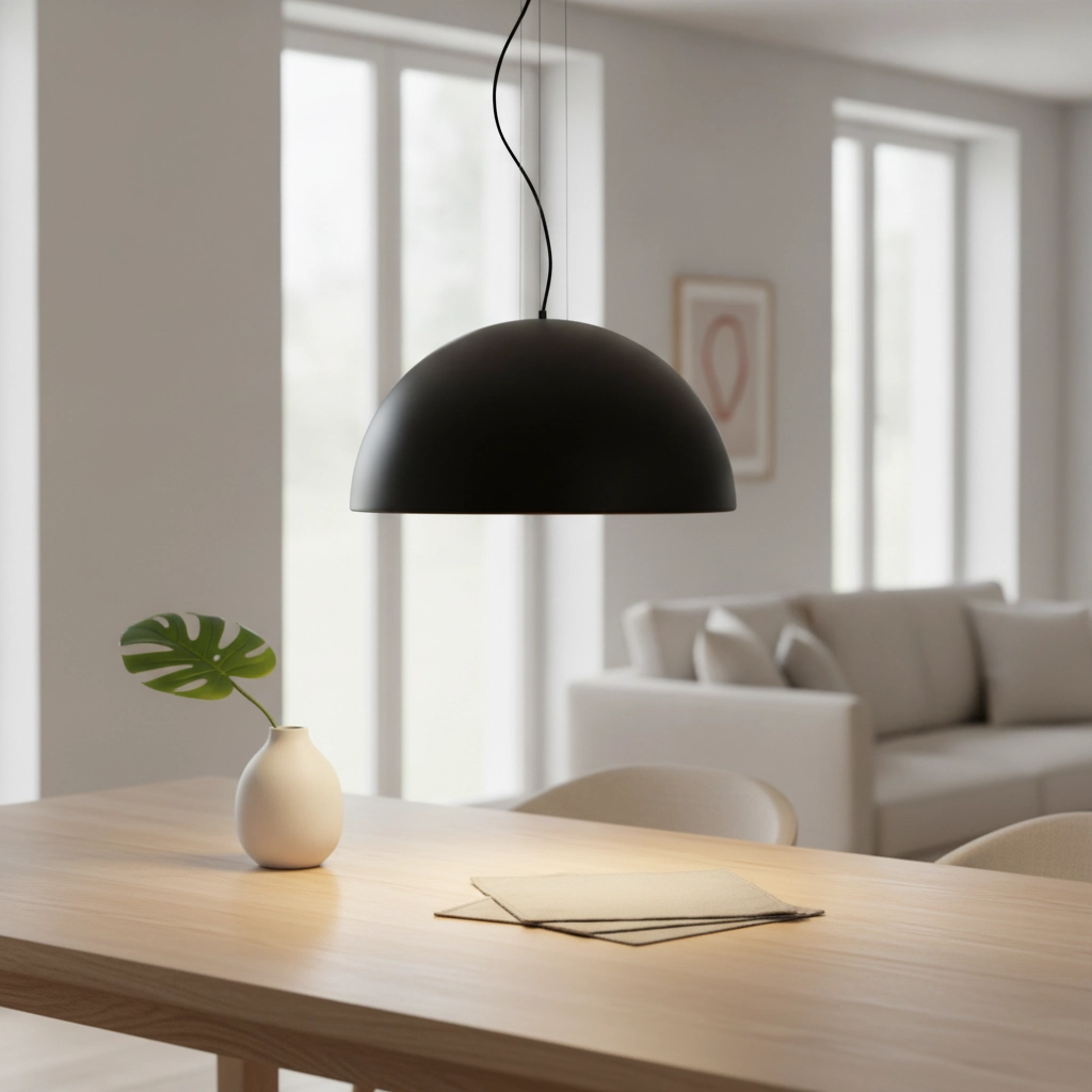 Schlanke Pendelleuchte Tholos schwarz Ø 60cm