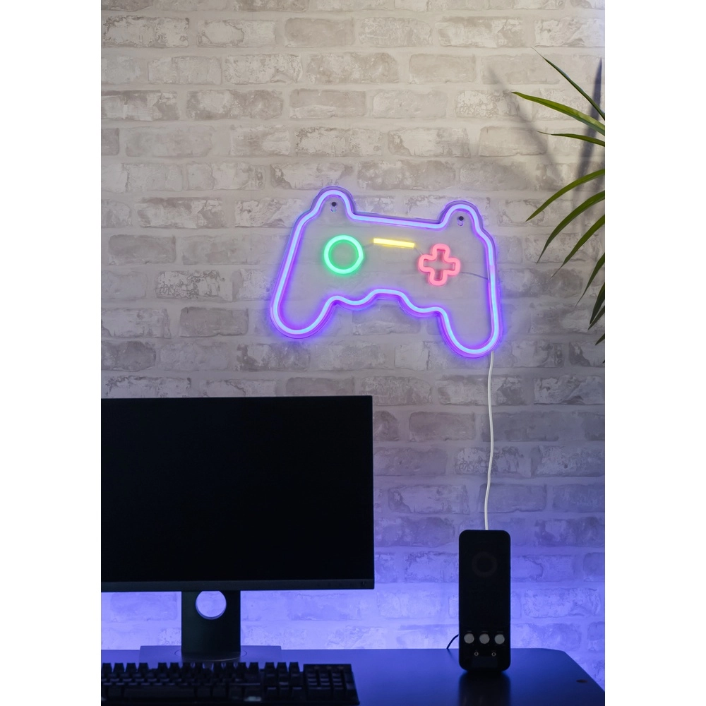 Neon-Wandleuchte Gamer lila Trio 4017807657494